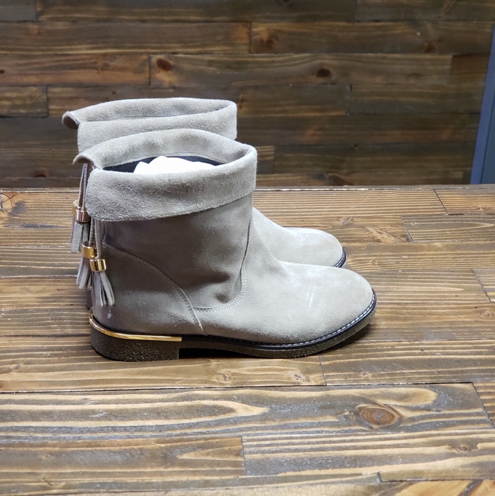 Charles David Taupe Suede Boots Size 7 - image 5